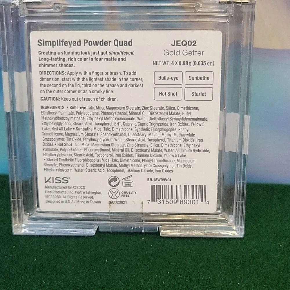 Joah Simplifeyed Eyeshadow Quad New Sealed JEQ02 Gold Getter